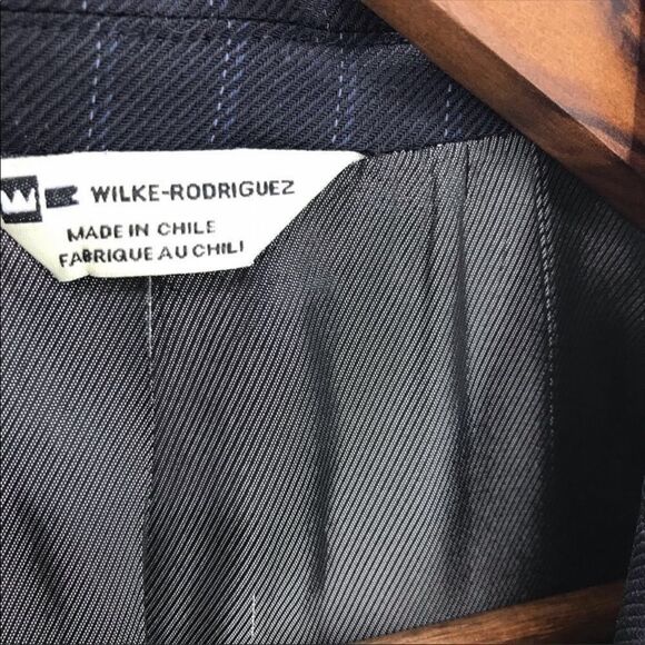 Wilke-rodriguez | Vintage Pinstripe Denim Look Suit Jacket - Picture 5 of 7